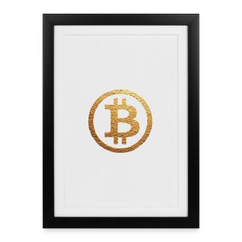 Symbole or Bitcoin - Affiche encadrée (27 × 37 cm) - noir - Devant