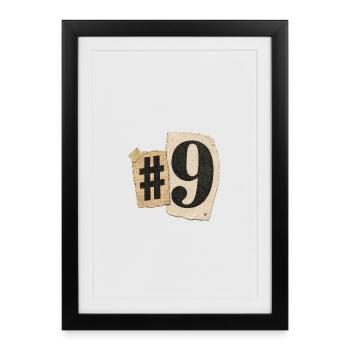 Number Nine Collage Typography - Framed poster (27 × 37 cm) - black - Front