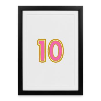 10. 10 ANS. 10e ANNIVERSAIRE. ANNIVERSAIRE 10 ANS. - Affiche encadrée (27 × 37 cm) - noir - Devant