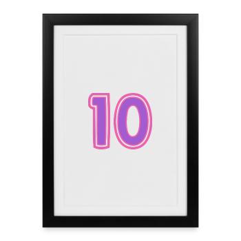 10. 10 ANS. 10e ANNIVERSAIRE. ANNIVERSAIRE 10 ANS. - Affiche encadrée (27 × 37 cm) - noir - Devant