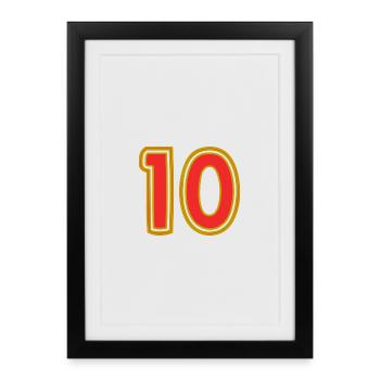 10. 10 ANS. 10e ANNIVERSAIRE. ANNIVERSAIRE 10 ANS. - Affiche encadrée (27 × 37 cm) - noir - Devant