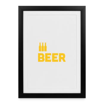 Amateurs de bière - Affiche encadrée (27 × 37 cm) - noir - Devant