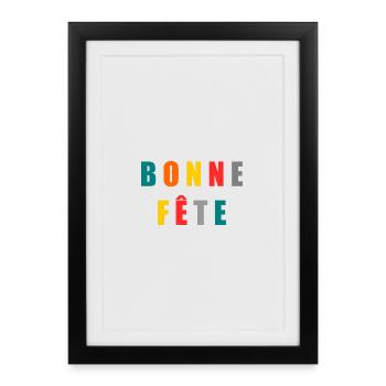 FÊTE DES MÈRES. BONNE FÊTE - Affiche encadrée (27 × 37 cm) - noir - Devant