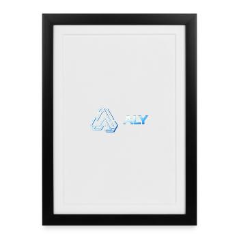 Aly Neon Triad Logo - Framed poster (27 × 37 cm) - black - Front