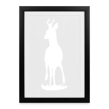 proud roebuck (white) - Framed poster (27 × 37 cm) - black - Front
