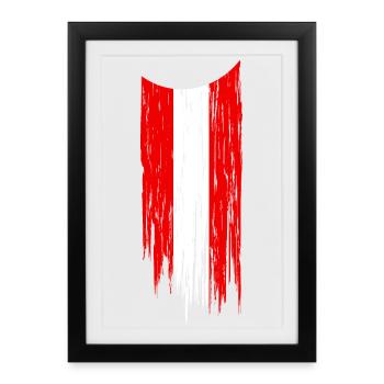 Autriche Autriche Drapeau Drapeau - Affiche encadrée (27 × 37 cm) - noir - Devant