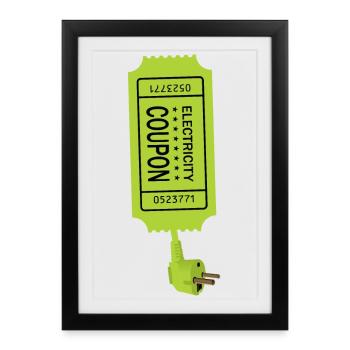 Electricity Coupon - Framed poster (27 × 37 cm) - black - Front