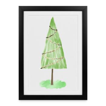 Festive Fir Ornaments Graphic - Framed poster (27 × 37 cm) - black - Front