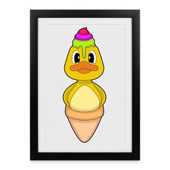 Glace gaufre au canard - Affiche encadrée (27 × 37 cm) - noir - Devant