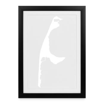 Contour Sylt blanc - Affiche encadrée (27 × 37 cm) - noir - Devant