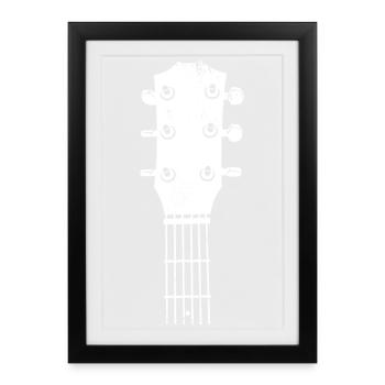 Guitar Headstock Drawing - Framed poster (27 × 37 cm) - black - Front