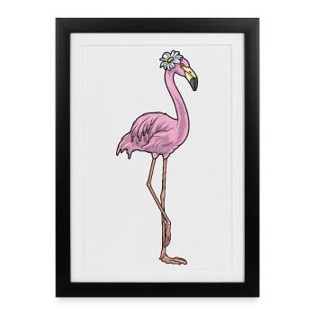 Flamingo Daisies - Framed poster (27 × 37 cm) - black - Front