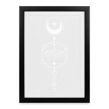 Celestial Moth Alchemy Glyph - Framed poster (27 × 37 cm) - black - Front