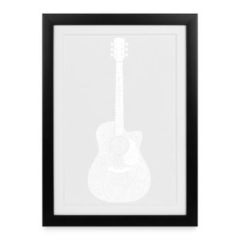 Guitar Music Art Design - Framed poster (27 × 37 cm) - black - Front