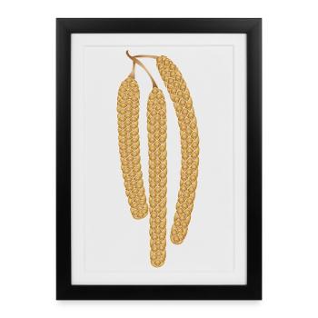Trois chatons noisette dorés dans un style naturel raffiné - Affiche encadrée (27 × 37 cm) - noir - Devant