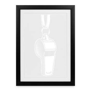 Referee Coach Whistle - Framed poster (27 × 37 cm) - black - Front