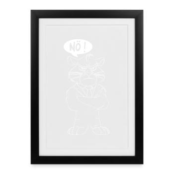 Elegante Bulldogge im Anzug Nein - Gerahmtes Poster (27 × 37 cm) - Schwarz - Vorne