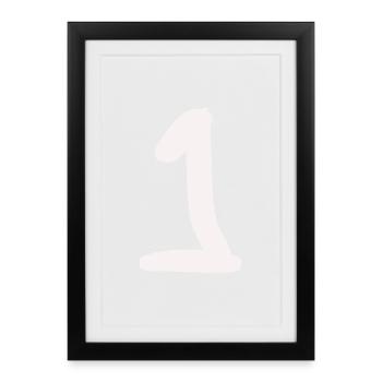 1. 1 AN. 1er ANNIVERSAIRE. ANNIVERSAIRE 1 AN - Affiche encadrée (27 × 37 cm) - noir - Devant