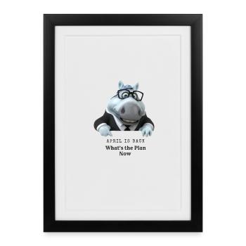 Ane costard Avril revient - Affiche encadrée (27 × 37 cm) - noir - Devant