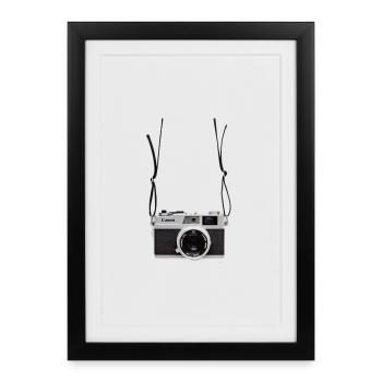 Retro camera - Framed poster (27 × 37 cm) - black - Front