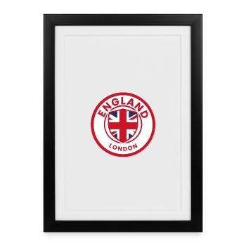 Emblème de Londres de l’Angleterre - Affiche encadrée (27 × 37 cm) - noir - Devant