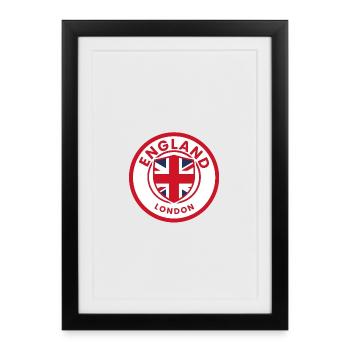 Motif du drapeau anglais de Londres - Affiche encadrée (27 × 37 cm) - noir - Devant