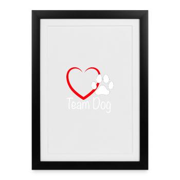 Team Dog mit Herz - Gerahmtes Poster (27 × 37 cm) - Schwarz - Vorne