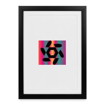 DESIGN. ART. GEEK. VINTAGE. GRAPHIQUE. MANGA. ASIE - Affiche encadrée (27 × 37 cm) - noir - Devant
