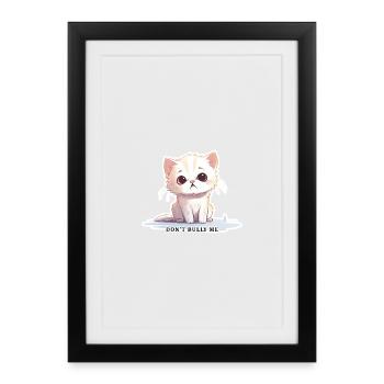 Don't Bully Me – Cute Cat with Message - Framed poster (27 × 37 cm) - black - Front