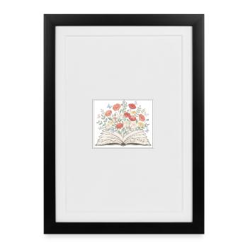Books - Framed poster (27 × 37 cm) - black - Front