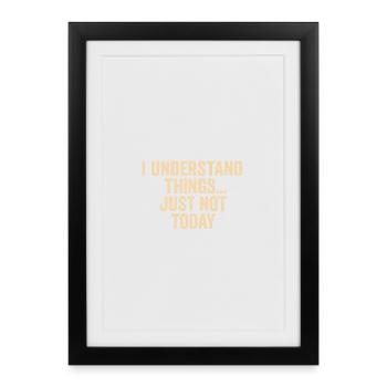 Ne procrastinez pas aujourd’hui, citation - Affiche encadrée (27 × 37 cm) - noir - Devant