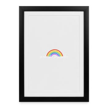 🌈 Smash the Patriarchy – Feminist Rainbow Design - Gerahmtes Poster (27 × 37 cm) - Schwarz - Vorne