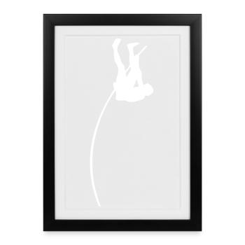 saut à la perche - Affiche encadrée (27 × 37 cm) - noir - Devant