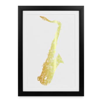 Tenor Saxophone (Ancient Gold) - Framed poster (27 × 37 cm) - black - Front