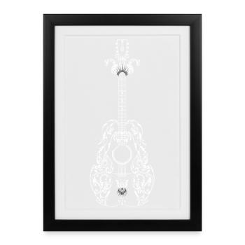 Guitare - Affiche encadrée (27 × 37 cm) - noir - Devant
