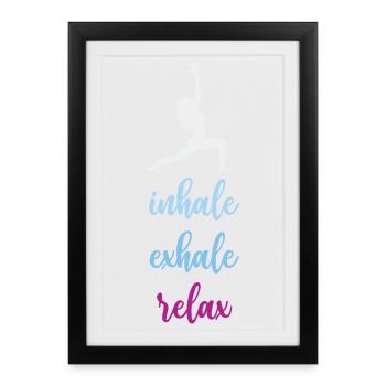 Yoga - Inspirez. Exhaler. Se détendre. - Affiche encadrée (27 × 37 cm) - noir - Devant