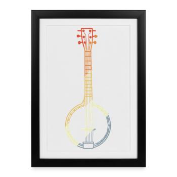 Banjo Sketch 90s Look - Framed poster (27 × 37 cm) - black - Front