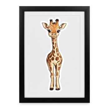 Girafe - Affiche encadrée (27 × 37 cm) - noir - Devant