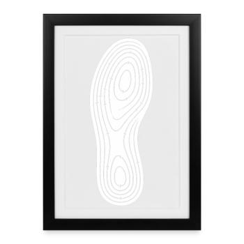 Art de randonnée à empreinte concentrique Camping de randonnée - Affiche encadrée (27 × 37 cm) - noir - Devant