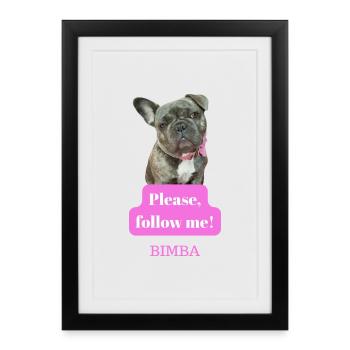 Société de chiot : Suis-moi - Affiche encadrée (27 × 37 cm) - noir - Devant