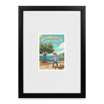 Pastis Pétanque Paradise Holidays - Framed poster (27 × 37 cm) - black - Front