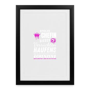 Stolze Chefin verrückter Haufen Chefin Geschenke - Framed poster (27 × 37 cm) - black - Front