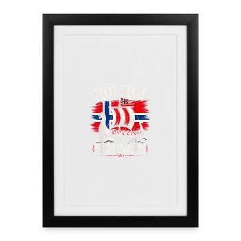 Norway Goods Norwegische Unterstützer Fußball Fußball - Gerahmtes Poster (27 × 37 cm) - Schwarz - Vorne