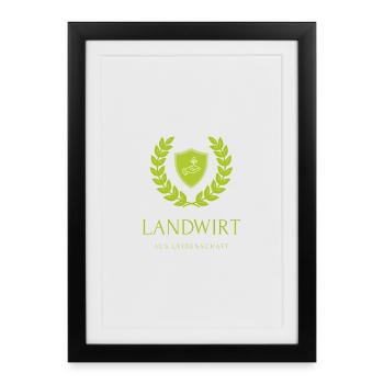 Plante Bouclier de l’Agriculteur - Affiche encadrée (27 × 37 cm) - noir - Devant