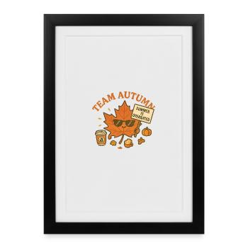 Team Autumn - Summer is Overrated - Framed poster (27 × 37 cm) - black - Front