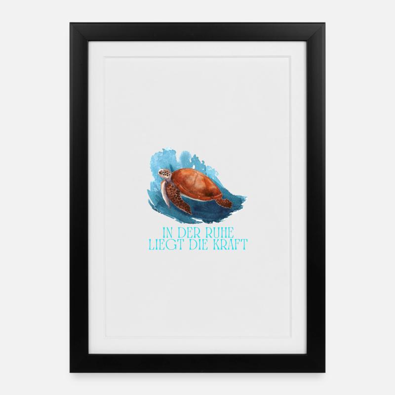 In der Ruhe liegt die Kraft Schildkröte - Gerahmtes Poster (27 × 37 cm) - Schwarz