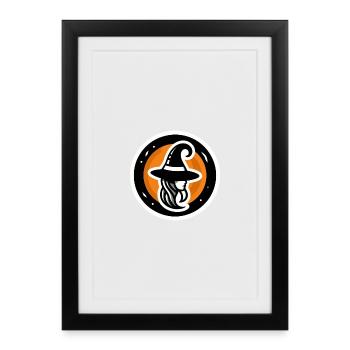 Tête de chapeau de sorcière - Affiche encadrée (27 × 37 cm) - noir - Devant