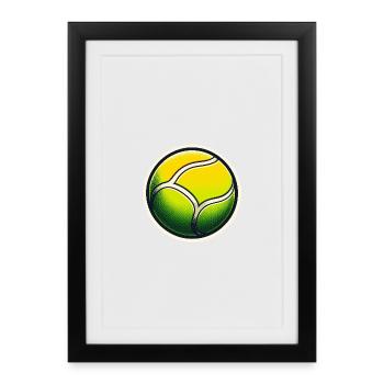 Tennis Ball Green Yellow - Framed poster (27 × 37 cm) - black - Front