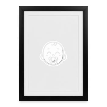 Baby with pacifier - Framed poster (27 × 37 cm) - black - Front