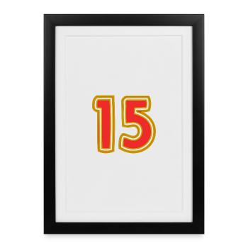 15. 15 ANS. 15e ANNIVERSAIRE. ANNIVERSAIRE 15 ANS. - Affiche encadrée (27 × 37 cm) - noir - Devant